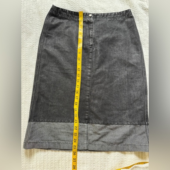 Vintage Black and Grey Denim Jean Midi Skirt - Picture 13 of 15